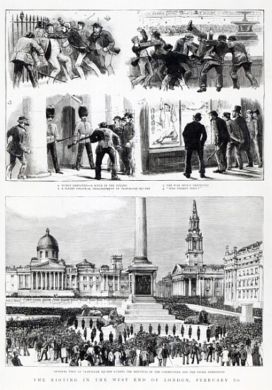 The Rioting in the West End of London, illustration from ''The Graphic'', February 13th 1886 von English School