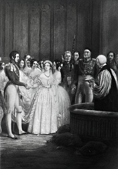 The wedding ceremony of Queen Victoria and Prince Albert on 10th February 1840 von English School