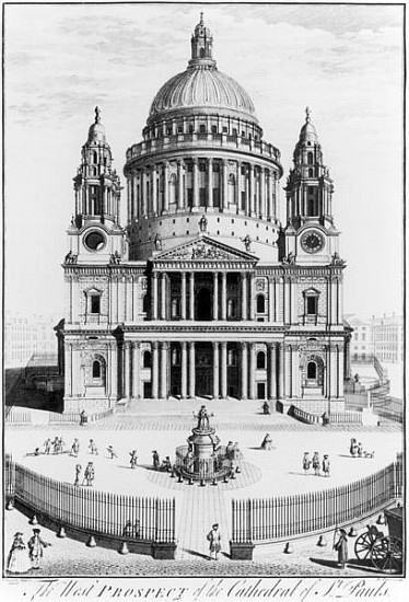 The West Prospect of St. Paul''s Cathedral; engraved by R. Parr (fl.1723-50) von English School