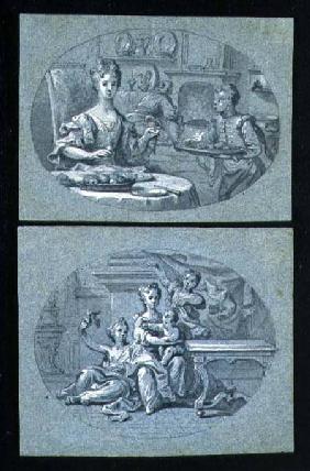 Two Domestic Scenes c.1725 (bl