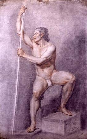 A Male Nude Holding a Staff c.1770
