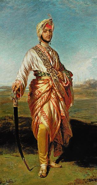 Portrait Of The Maharajah Duleep Singh Of Elveden, Standing Full Length, Wearing Maharajah''s Robes