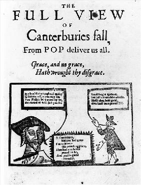 Pamphlet celebrating Archbishop William Laud''s downfall, c.1645