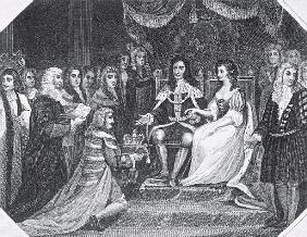 Presentation of the Bill of Rights to William III (1650-1702) of Orange and Mary II (1662-94)