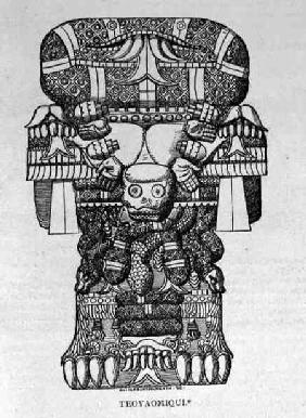 Sculpture of the Goddess Coatlicue, from 'Narrative and Critical History of America' pub. in 18