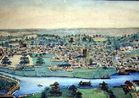 View of a Town and River c.1830  on