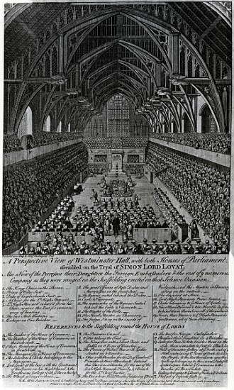 Trial of Simon Fraser, Lord Lovat, in Westminster Hall von English School