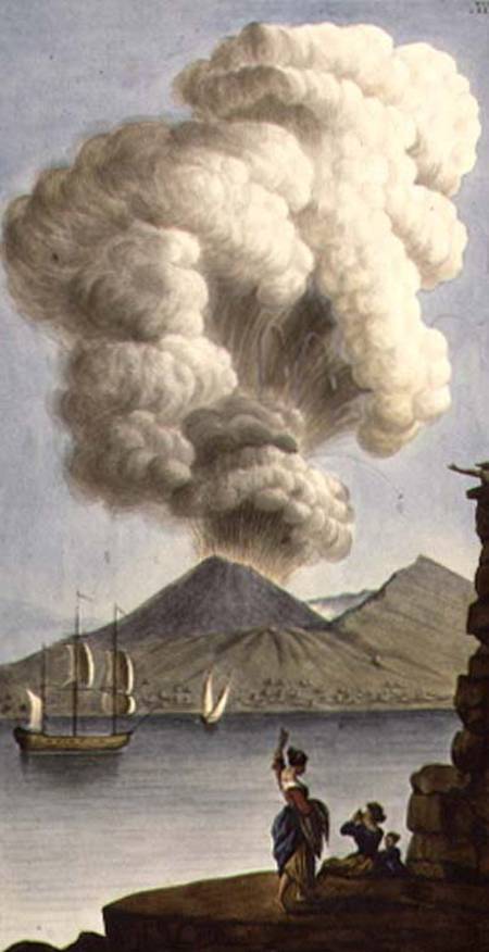 Vesuvius erupting, plate III from Sir William Hamilton's 'Campi Phlegraeiae' (supplement) von English School