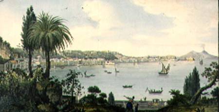 View of the Bay of Naples and Vesuvius, plate III from Sir William Hamilton's 'Campi Phlegraeiae' (s von English School