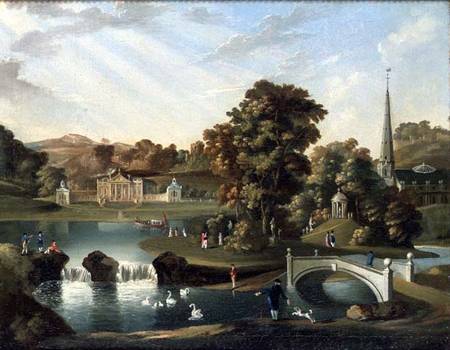 A view of Duncombe Park in North Yorkshire from across the lake von English School