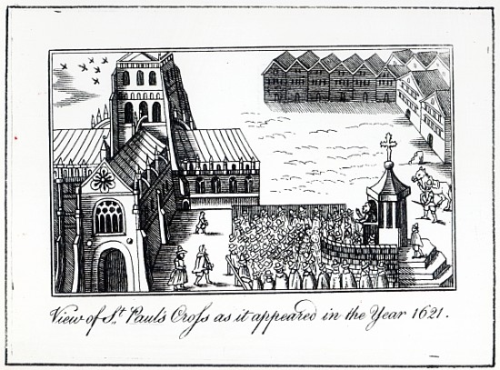 View of St. Paul''s Cross as it appeared in the year 1621 von English School