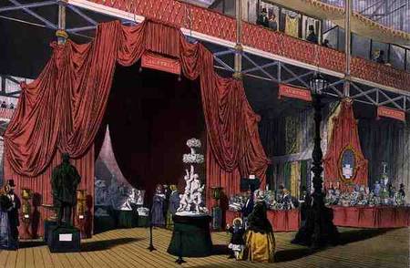 View of sculptures in the Austria section of the Great Exhibition of 1851, from Dickinson's Comprehe von English School
