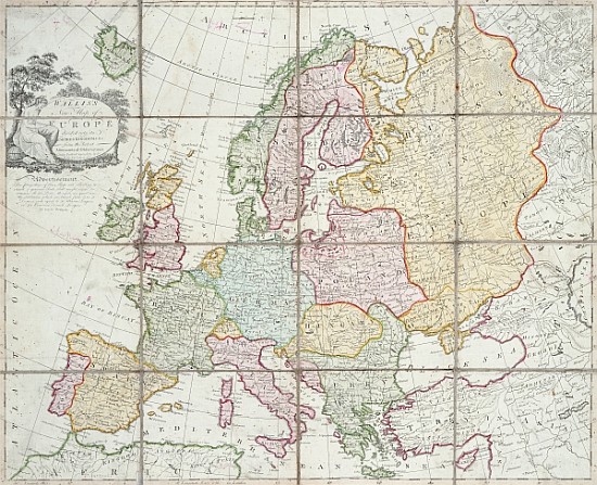 Wallis''s New Map of Europe Divided into its Empires Kingdoms &c von English School