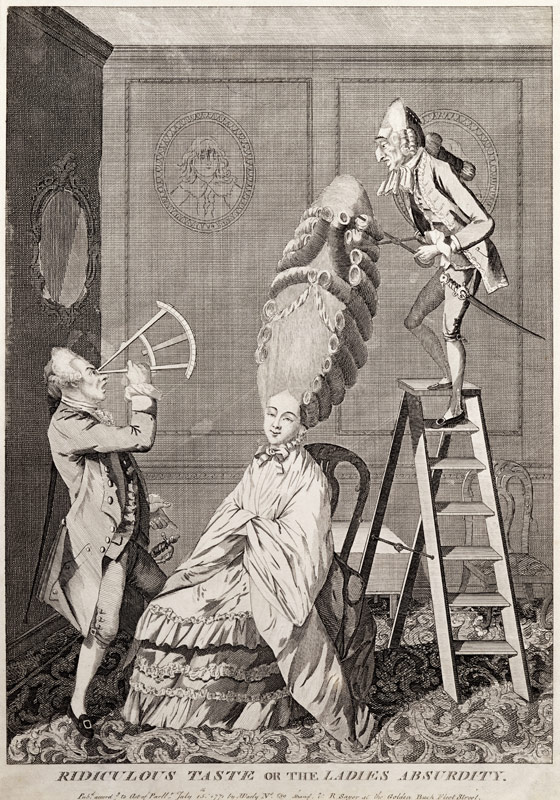 Ridiculous Taste or the Ladies Absurdity, pub. by A. Darly, London, 1771 (litho) von English School, (18th century)