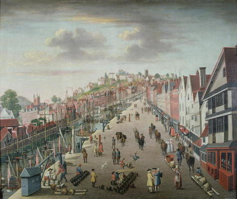 Bristol Docks and Quay, c.1760 (oil on canvas) von English School, (18th century)