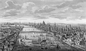 A General View of the City of London next to the River Thames, c.1780 (engraving) (b/w photo) 1823