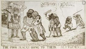 The Poor Blacks Going to their Settlement, pub. by E. Macklew, 1787 (etching) 18th