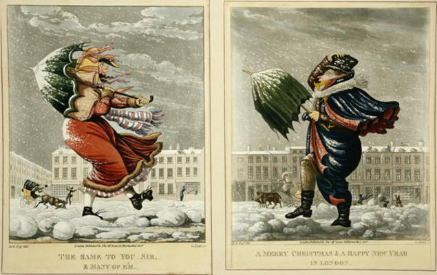 A Merry Christmas and a Happy New Year in London: And the Same to You, Sir, and Many of 'Em, engrave von English School, (19th century)