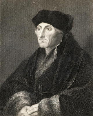 Desiderius Erasmus (1469-1536) from 'Gallery of Portraits', published in 1833 (engraving) von English School, (19th century)