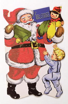 Father Christmas, Victorian Christmas card (colour litho) von English School, (19th century)