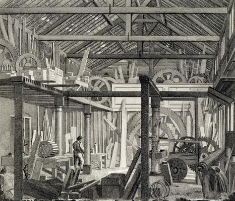 Interior View of John Bunyan's Meeting House in Zoar Street, Gravel Lane, Southwark, used as a works von English School, (19th century)