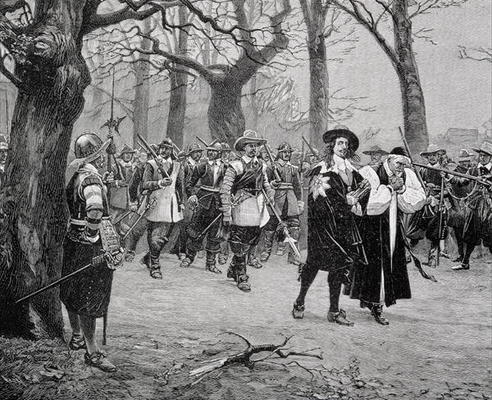 King Charles I (1600-49) on the Way to his Execution (engraving) von English School, (19th century)