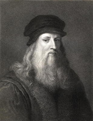 Leonardo da Vinci (1452-1519) engraving) von English School, (19th century)