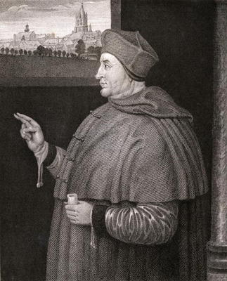 Portrait of Cardinal Thomas Wolsey (c.1475-1530) from 'Lodge's British Portraits', 1823 (litho) von English School, (19th century)