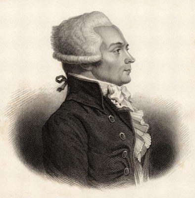 Portrait of Maximilien de Robespierre (1758-94) (engraving) von English School, (19th century)