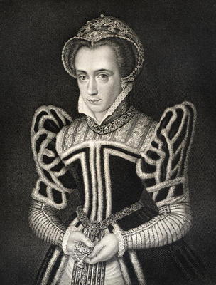 Portrait of Queen Mary I (1516-1558) from 'Lodge's British Portraits', 1823 (engraving) von English School, (19th century)