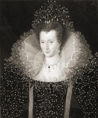 Queen Elizabeth I (1533-1603) from 'Gallery of Portraits', published in 1833 (engraving) von English School, (19th century)