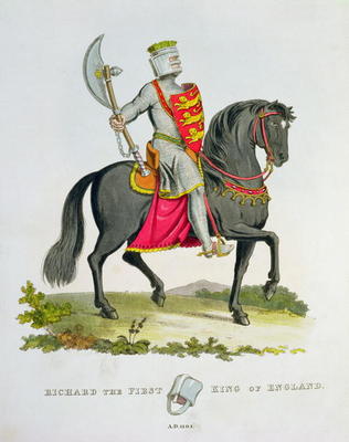 Richard I, King of England (1157-99), 1194, from 'Ancient Armour', by Samuel Rush Meyrick, 1824 (col von English School, (19th century)