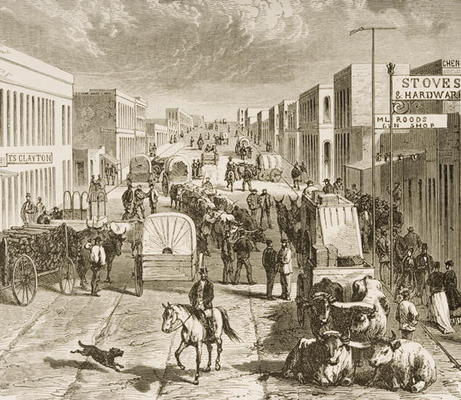 Street in Denver, Colorado, from 'American Pictures', published by The Religious Tract Society, 1876 von English School, (19th century)