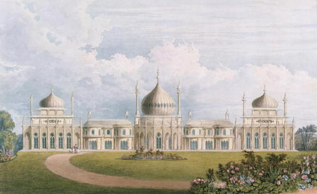 The East Front, from 'Views of the Royal Pavilion, Brighton' by John Nash (1752-1835) 1826 (aquatint von English School, (19th century)