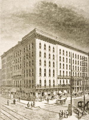 The Sherman Hotel, Chicago, in c.1870, from 'American Pictures' published by the Religious Tract Soc von English School, (19th century)