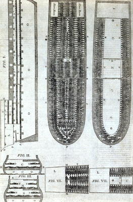 The Slave Ship 'Brookes', publ. by James Phillips, London, c.1800 (wood engraving and letterpress) von English School, (19th century)
