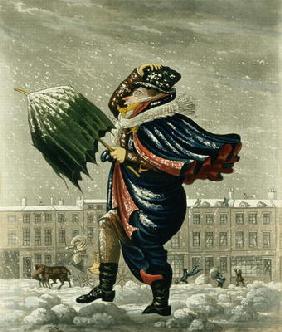 A Merry Christmas and a Happy New Year in London, engraved by G. Hunt, 1827 (colour litho)