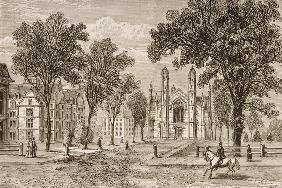 Gore Hall, Harvard University in c.1870, from 'American Pictures' published by the Religious Tract S 1721