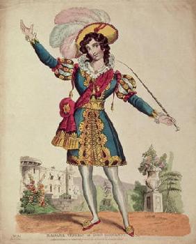 Madame Vestris in the role of Don Giovanni from Mozart's opera 'Don Giovanni' (coloured engraving) 19th