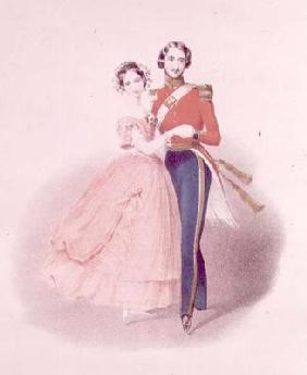 Queen Victoria (1819-1901) and Prince Albert Dancing (1819-61) (colour litho) 19th