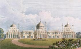The East Front, from 'Views of the Royal Pavilion, Brighton' by John Nash (1752-1835) 1826 (aquatint 1779