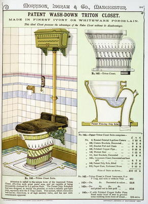 Triton Closet from a catalogue of sanitary wares produced by Morrison, Ingram & Co., Manchester, pub von English School, (19th century)