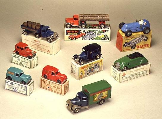 Collection of Minic cars, made by Lines Brothers, London, 1936-40 (tin) von English School, (20th century)