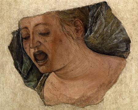 Head of Mary Magdalene Crying, from the Crucifixion von Ercole de Roberti