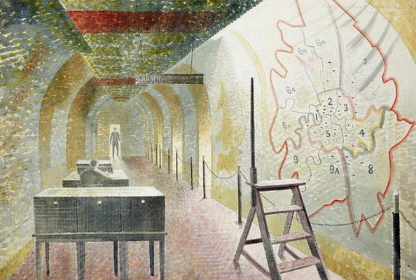 No 1 Map Corridor, 1940 (pencil and w/c on paper) von Eric Ravilious