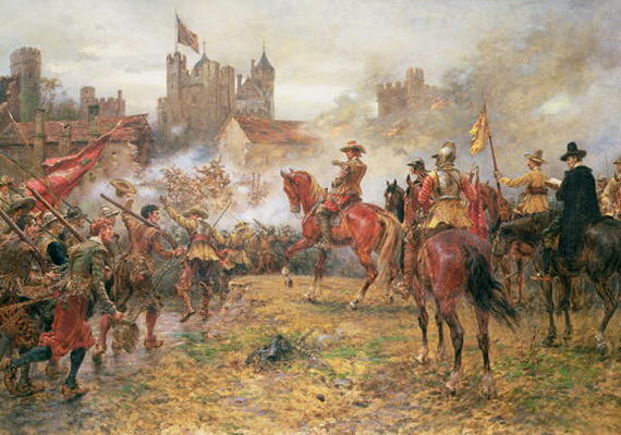 Cromwell at the Storming of Basing House, 1900 (oil on canvas) von Ernest Crofts