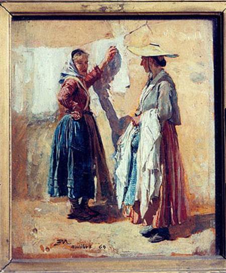 Washerwomen in Antibes von Ernest Meissonier