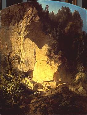 Steinbruch in der Saechsischen Schweiz 1860