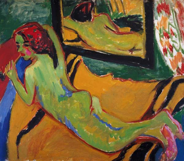 Liegender Akt vor Spiegel von Ernst Ludwig Kirchner