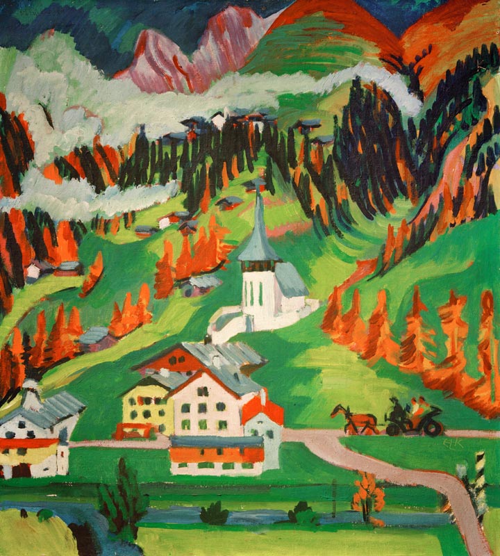 Frauenkirch im Herbst von Ernst Ludwig Kirchner